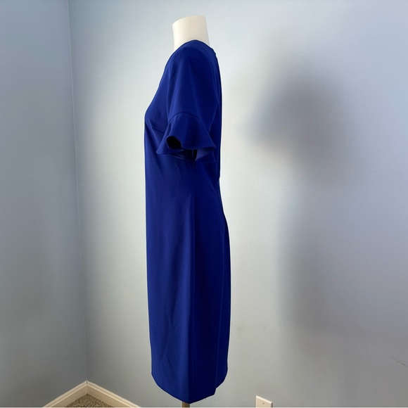 Calvin Klein Blue Midi Dress with Flared Sleeves - Picture 3 of 5